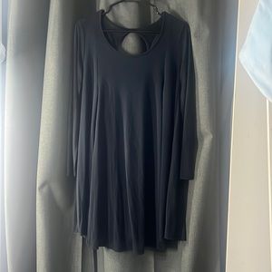 Dark blue long sleeve baby doll dress